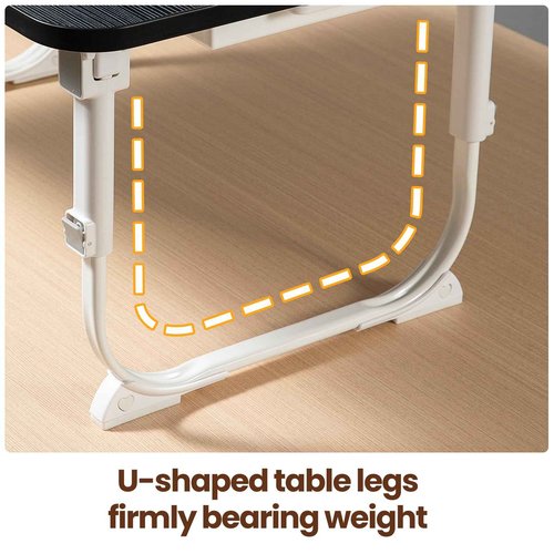 Laptop Desk for Bed Lap Desk with LED Desk Light, Adjustable Tablet Bed Table with Foldable Legs Storage Drawer, Breakfast Serving Tray Folding Laptop Stand Reading Holder for Sofa Couch Floor (BLACK)
