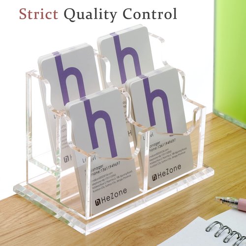 Business Card Holder Vertical Business Card Display for Desk 4 Slot Acrylic Cards Stand for Women and Men (4 Slot Vertical)