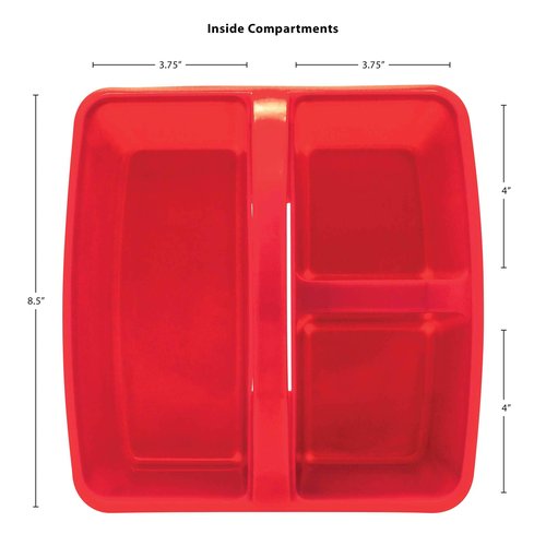 Teacher Created Resources Red Portable Plastic Storage Caddy 6-Pack for Classrooms, Kids Room, and Office Organization, 3 Compartment