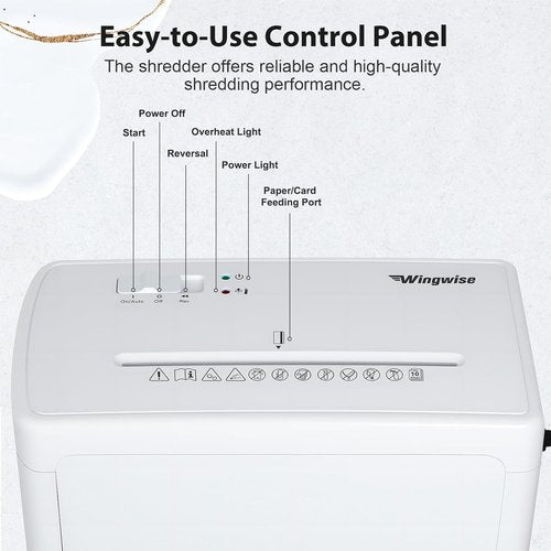 Regine Switzerland Low Noise 40dB Paper Shredder - 10-Sheet Cross Cut | CD & Credit Card Shredding, 2.6 Gallon Wastebasket, P-4 Security, White