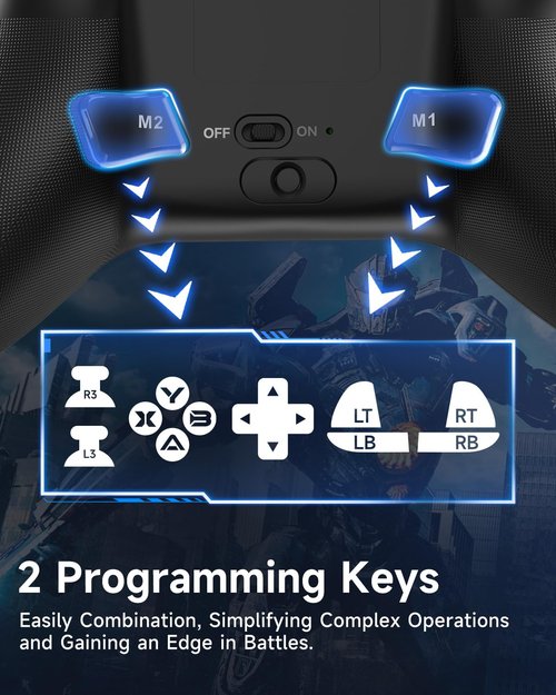 EasySMX X15 PC Controller - Enhanced Wireless Bluetooth Controller with Hall Joysticks/Hall Triggers/RGB Lighting - No Stick Drift, No Dead Zone - Work for Windows PC, Android, Steam and Switch