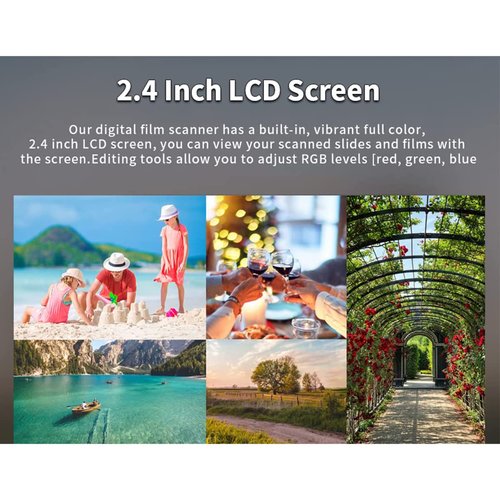 TREEYX Digital Film & Slide Scanner with 22MP, Convert Color & B &W 35mm, 110Film Negatives Slides/Photo/Document/Business Card to JPEG Digital Photos