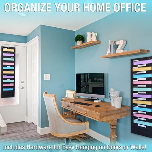 Ultimate Office WalMaster Heavy Duty 20-Pocket Chart Filing System for Classroom and Office, Wall File Organizer PLUS 36 PocketFiles, Mounting Hardware and Spring-Loaded Door Hooks