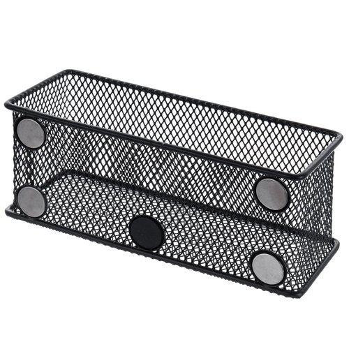 MyGift 3 Pack Black Metal Wire Mesh Magnetic Marker Holder for Whiteboard, Office Desktop Supply Organizer Basket for Pens, Pencils and Accessories