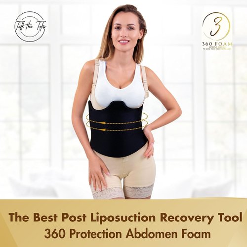 360 Lipo Foam Wrap by Post Surgery | Soft, Breathable Tummy Tuck Binder | X-Large Liposuction Support