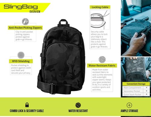 VAULTEK LifePod + SlingBag Bundle Secure Waterproof Travel Case Rugged Electronic Lock Box Travel Organizer Portable Handgun Case with Backlit Keypad
