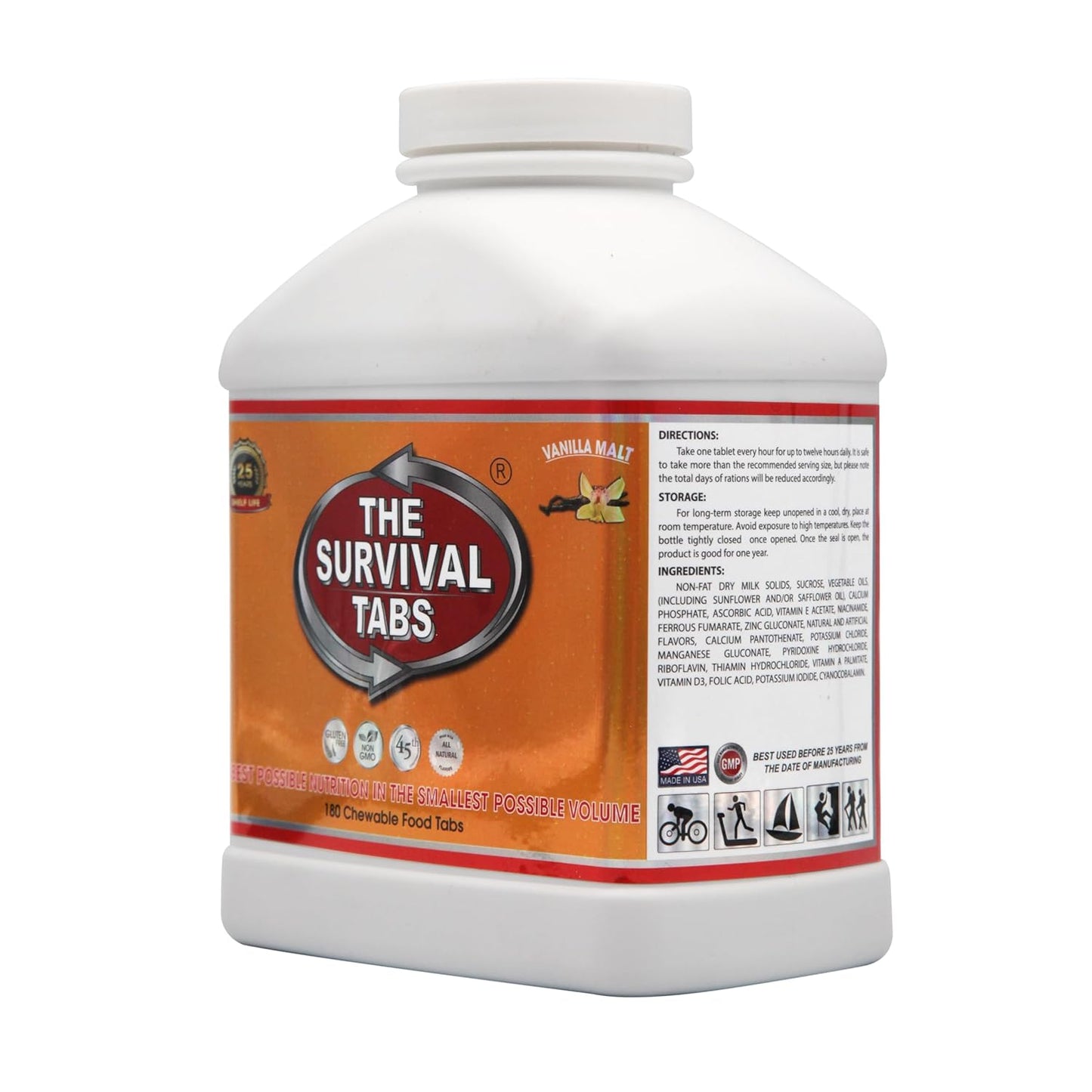 Survival Tabs | 60-Day Emergency Food Replacement - 720 Non-GMO Gluten-Free Tablets for Camping & Hiking