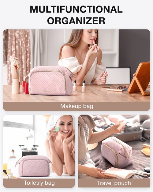 Laptop Sleeve with Travel Makeup Bag, BAGSMART Laptop Carrying Case and Cosmetic Bag Make Up Organizer Case Compatible with 13-13.3 inch Notebook,