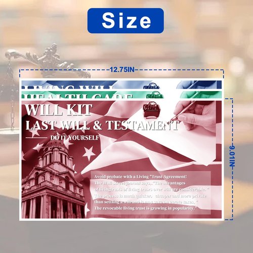 ZHUKEYONG Legal Documents Kit, Durable Power of Attorney, Healthcare Directive and Last Will & Testament Forms, Self-Help Estate Planning Set