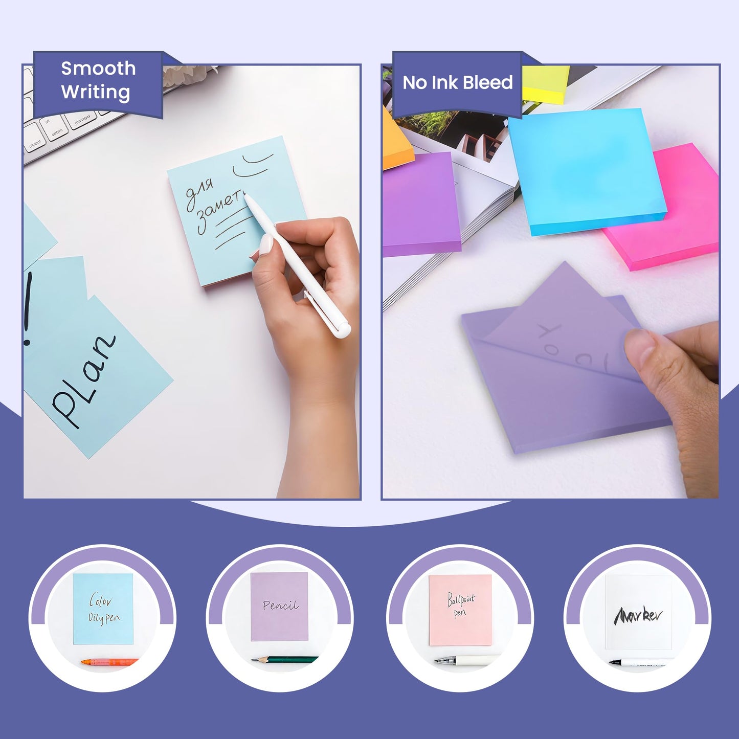 Lumspax 3x3 Inches Sticky Notes Variety Pack, 18 Pads Self Stick Notes, 50 Sheets/Pad, 900 Total Sheets, Included Blank, Lined and Transparent Pads, Bulk Teacher School and Office Supplies