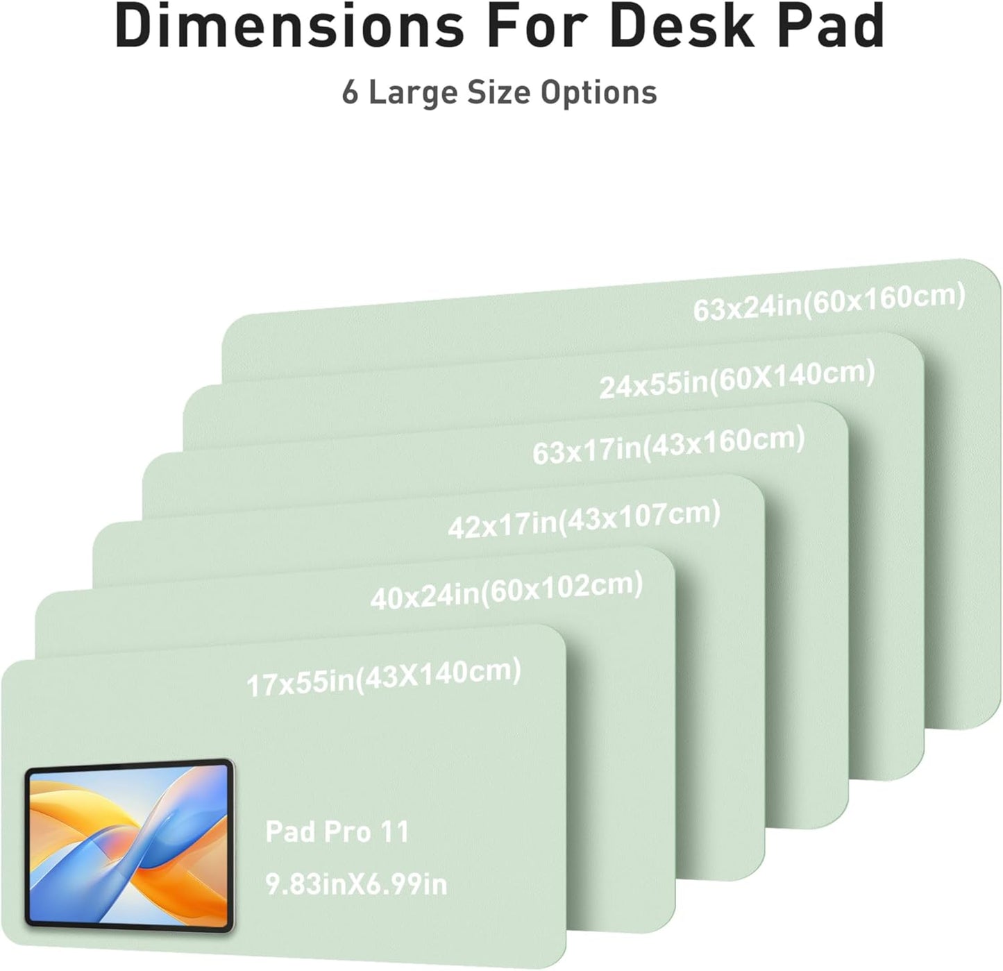 Aothia Faux Leather Desk Mat - Large Non-Slip Mouse Pad | Waterproof Writing Surface (Aqua, 42" x 17")