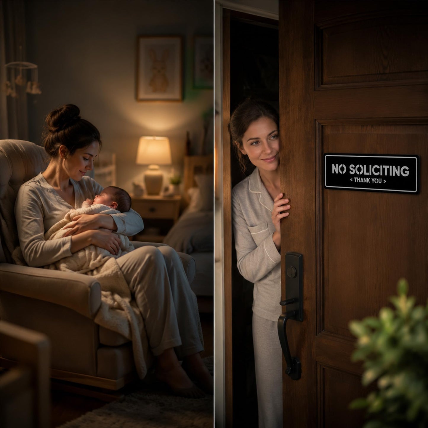 2-Pack No Soliciting Sign, Premium 304 Stainless Steel, 8.25x2.4",Large