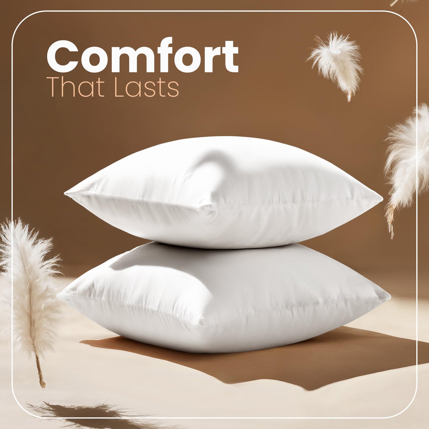 Utopia Bedding 18x18 Pillow Inserts, Set of 2, White – Indoor Decorative Throw Pillows for Bed, Sofa & Couch – Soft, Supportive & Fluffy Cushion Inserts