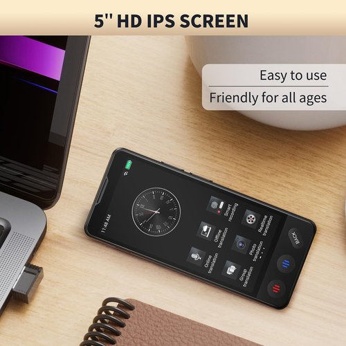 AI Language Translator Device, 2025 Upgraded Translator No WiFi Needed, Support ChatGPT, Voice Instant Two-Way 138 Language Translator, Offline/Recording/Photo Translation for Business Travel