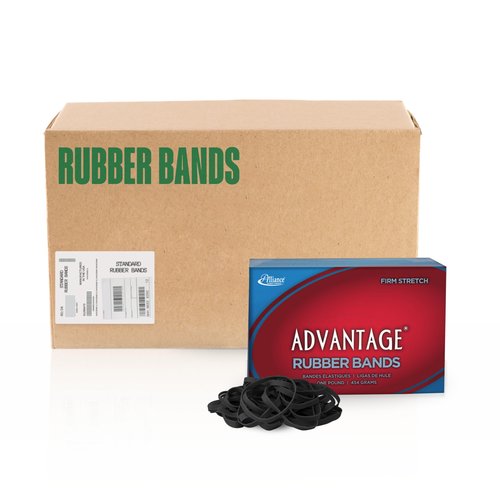 Alliance Rubber Advantage Classic Black - Size: #64 - (3.5" x 0.3"), 10 lb. Case (Contains 10-1lb. Boxes), Black (57645)