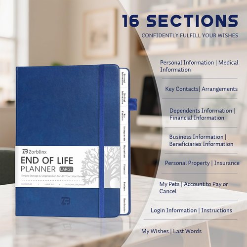 End of Life Planner B5 with Tabs - "I'm Dead Now" Affairs Organizer & Estate Planning Workbook for Seniors: Sorry It's Your Problem Now Death Planner for Final Arrangements & Funeral Wishes, Blue