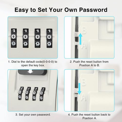 Key Lock Box for Outside - Lock Box for House Keys - Key Lockbox for Key Storage Outdoor, 4 Digit Combination Lock Box for Outside Realtors Garage Spare Keys