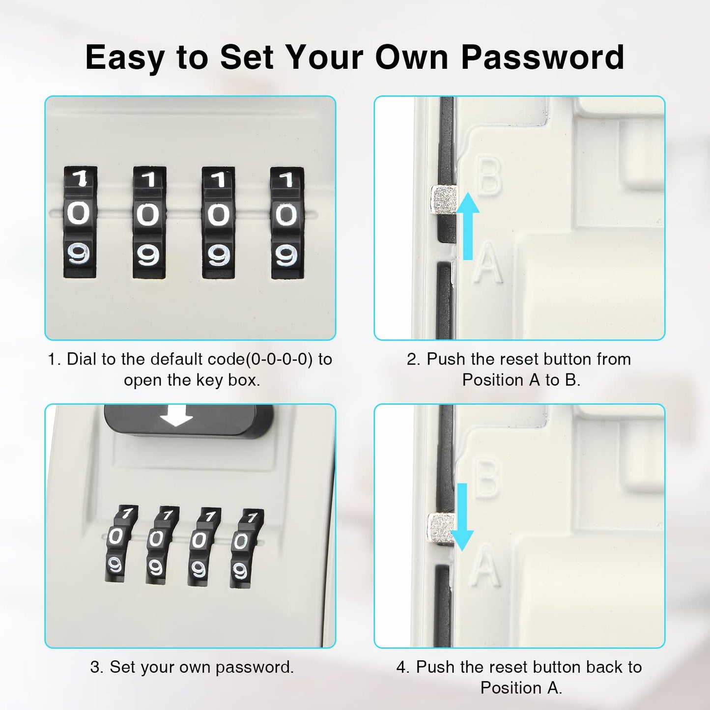 Key Lock Box for Outside - Lock Box for House Keys - Key Lockbox for Key Storage Outdoor, 4 Digit Combination Lock Box for Outside Realtors Garage Spare Keys
