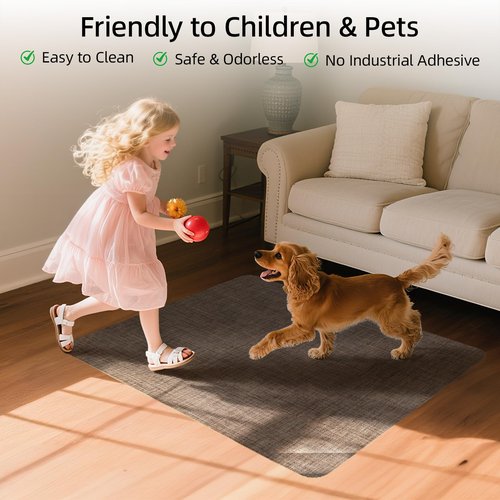 Yecaye Office Chair Mat for Hardwood Floor, 36" x 48" Under Computer Desk Floor Protects for Rolling Chair, Non Slip PVC Woven Gaming Chair Mat, Not for Carpet (Brown)