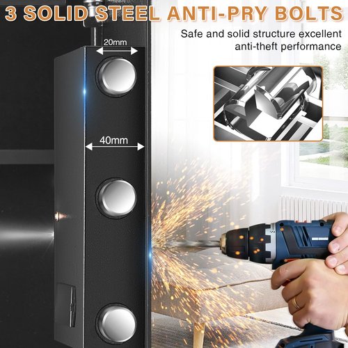 3.5 Cub Home Safe Fireproof Waterproof, Large Fire proof Safe Box with Fireproof Bag, Digital Keypad Key and Removable Shelf, Personal Security Safes for Home Money Jewellery Documents Valuables