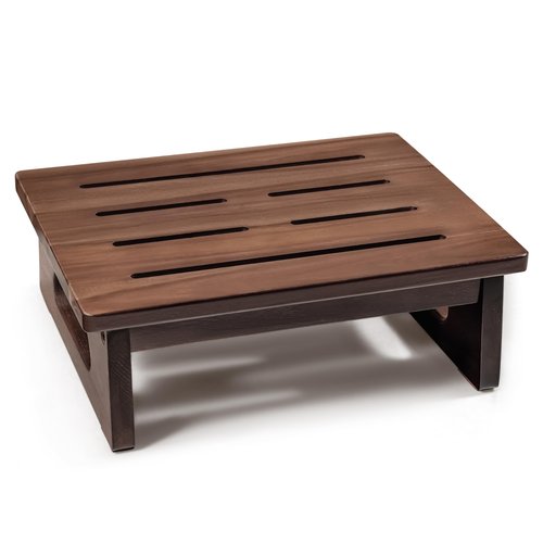 2BHOME Wooden Step Stool, 5.3" One Step Stool for Adults with Built-in Handle, Supports up to 550lbs, Durable & Non-Slip Bedside Stool for Bedroom, Kitchen, Bathroom or High Beds