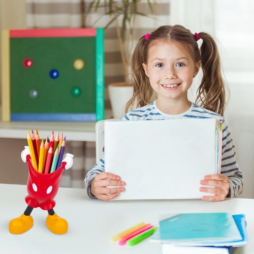 LA KEN DU Cute Pen and Pencil Holder for Desk, Kids Small Desktop Marker Organizer and Storage Cup
