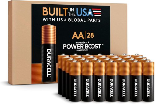 Duracell Coppertop AA Alkaline Batteries - Long-Lasting Power Boost | 28 Count Reclosable Pack
