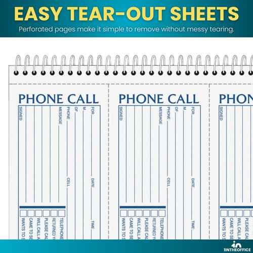 1InTheOffice Phone Message Book 2 Part Carbonless, 5.5" x 11", 2-Part Carbonless, 400-Set/Book - 4 Pack