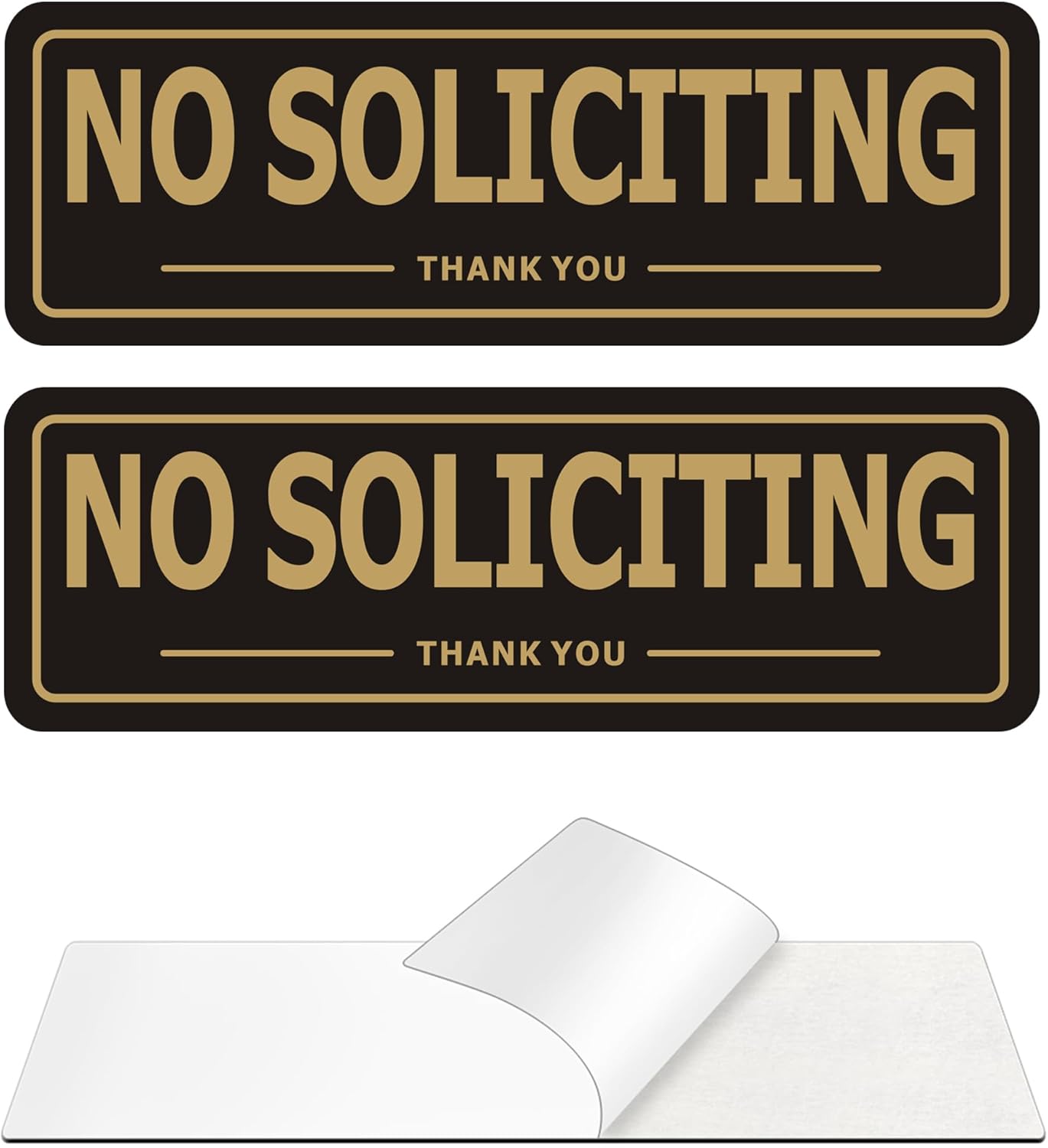 Skiennix No Soliciting Sign - Durable Aluminum Metal | Self-Adhesive 2-Pack for Home & Office
