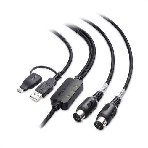 Cable Matters MIDI to USB Cable - 6.6ft / 2m, Plug & Play USBC/USB MIDI Cable for Keyboard, Synthesizer, Drum Machine, Control Surface and More, Does NOT Support SysEx