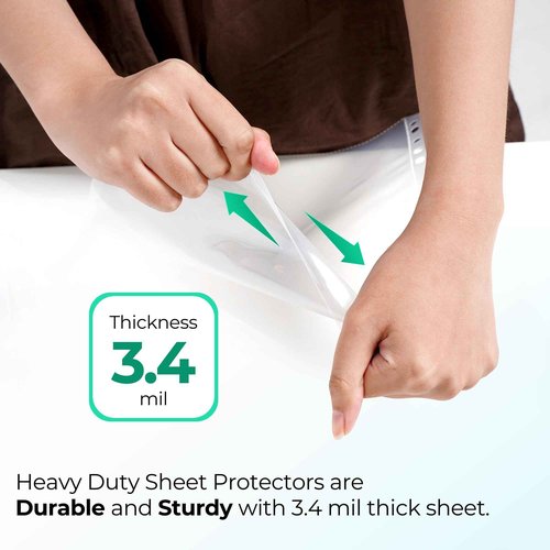 FLEXOFFICE 500 Pack, 8.5 x11 Clear Sheet Protectors, Page Protectors Heavy Duty for 3 Ring Binder, Top Loading Plastic Sleeves