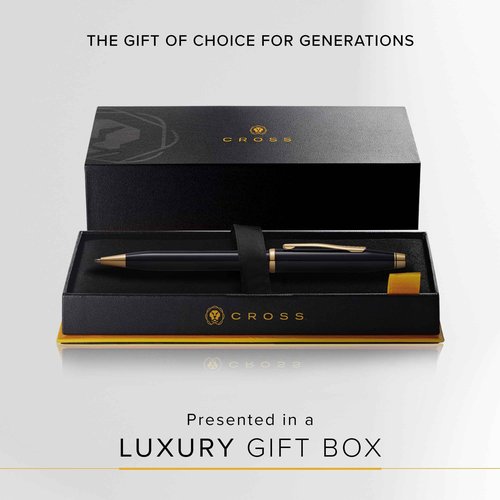 Cross Century II Refillable Ballpoint Pen Presented in a Luxury Gift Box - Medium Point, Black Ink, Black & Gold