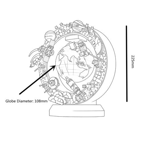Floating Globe With Led Light-With Building Blocks For Children,Levitating Rotating 360 Degree In The Air,Cool Tech Gift For Kids, Birthday Gifts For Men,Desk Gadget Decor in Office Home