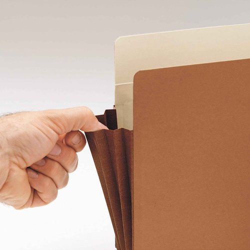 Smead File Pocket, Straight-Cut Tab, 3-1/2" Expansion, Legal Size, Redrope, 10 per Box (74264)