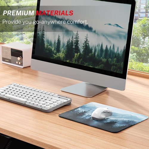 MROCO Mouse Pad - Premium Waterproof Surface with Anti-Fray Edges | 30% Larger, Non-Slip Rubber Base, 8.5 x 11 in, Cloud Forest