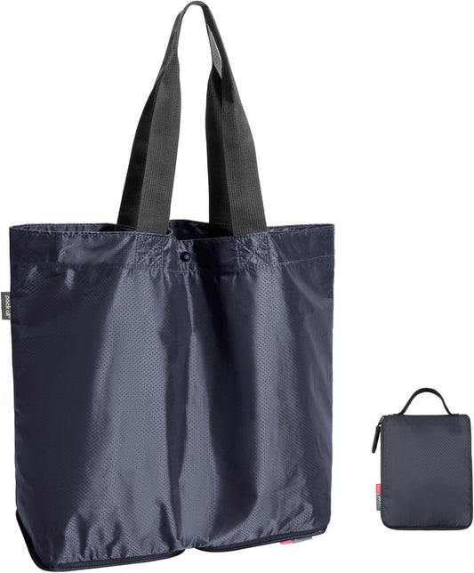 Skiennix Lightweight Packable Tote Bag - Water Resistant Reusable Grocery Bag | 16L Navy Blue