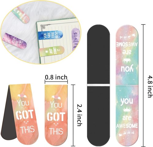 Kaluofan Magnetic Bookmarks - 15PCS Double-Sided Page Clips for Women, Students & Teachers