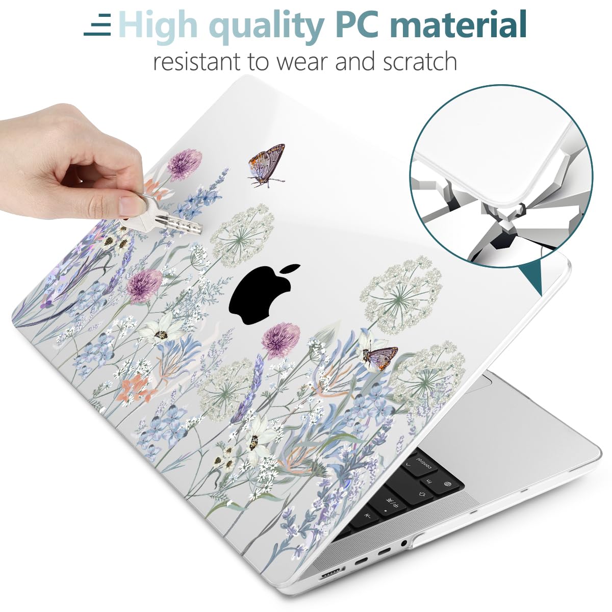 TWOLSKOO Compatible with M4 MacBook Pro 16 inch Case A3403 A3186 M3 A2991 M2 A2780 M1 A2485 Pro Max Chip, Plastic Hard Shell & Keyboard Cover & Type C Adapter & Screen Protector, Dandelions
