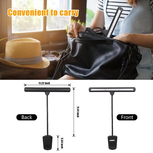 Vshinic Clip On Music Stand Light,18LED Rechargeable Piano Light, Orchestra Light 3 Colors & 2 Levels Brightness Settings,Perfect for Piano, Keyboard,Orchestra,DJ,Craft and Reading