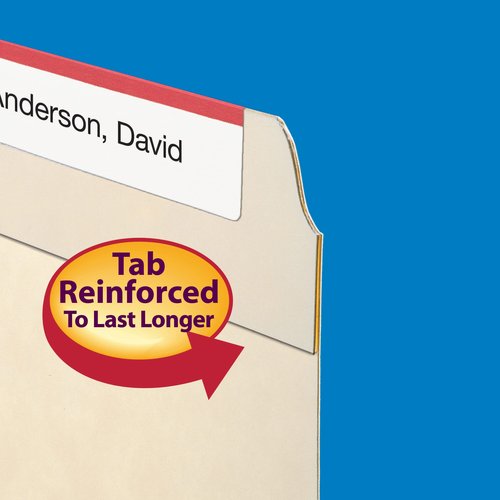 Smead File Folder, Reinforced 1/5-Cut Tab, Assorted Positions, Letter Size, Manila, 100 per Box (10356)