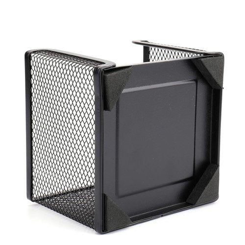 Suwimut 4 Pack Mesh Memo Holder, 4 x 4 Inch Black Metal Mesh Sticky Note Dispenser Cube Memo Pad Holder for Pen, Pencil, Paperclip, Thumbtack, Desk Organizer for Office Home School