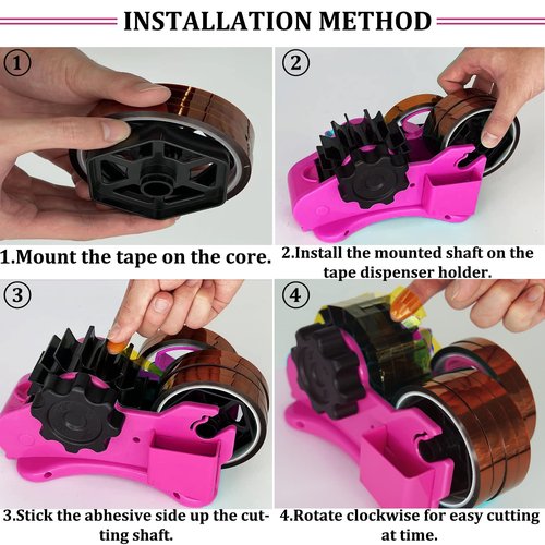 Heat Tape Dispenser Sublimation - Multiple Roll Cut Heat Tape Dispenser 1" and 3" Core Double Reel Cores Sublimation for Heat Transfer Tape, Semi-Automatic Tape Dispenser with Compartment Slots