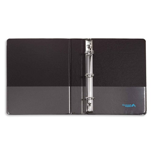 Blue Summit Supplies Mini 3-Ring Binder, Junior 1 Inch, Small 3-Ring Binder, Small Size Fits 5 1/2 x 8 1/2 Paper, Set of Mini Binders Ideal for Playbills or Planner, Black, 6 Pack
