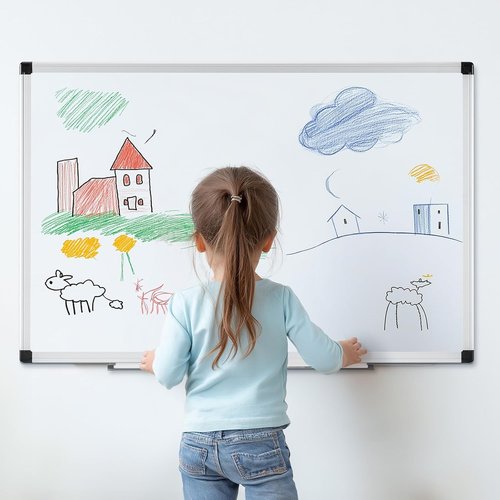 DUMOS Magnetic Dry Erase Board Set - 36 X 24 Inches | Silver Reinforced Aluminum Frame for Home & Office