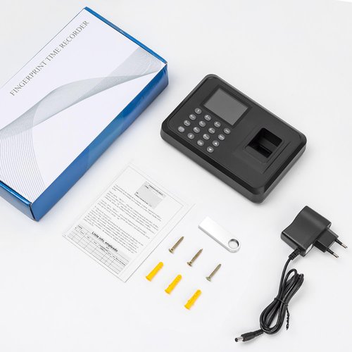 Diseleri Time Clocks for Employees Small Business, Clock in Machine for Employees with 2.4 TFT LCD Screen, USB Download Data, 1000 Fingerprints Scanner (with 8G U-Disk)