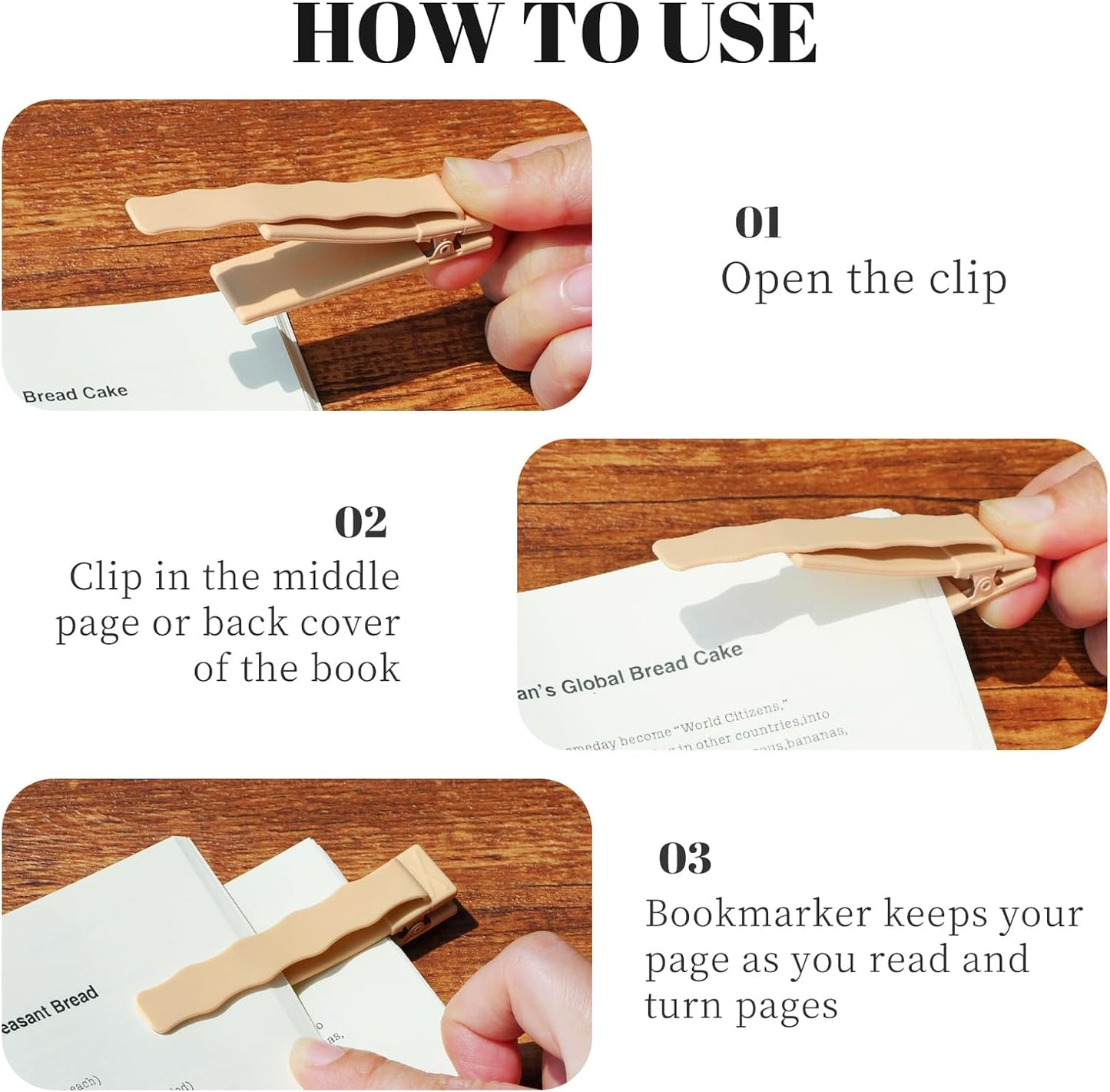 Skiennix Silicone Bookmarks - 3 Pack Automatic Page Holders | Perfect Gifts for Book Lovers & Teachers