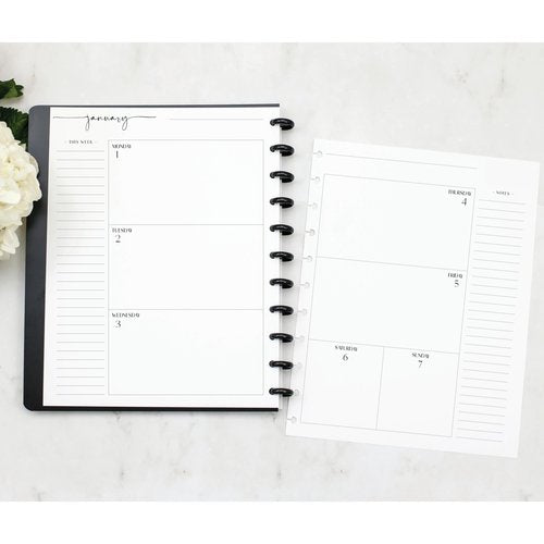 BetterNote 2026 HORIZONTAL Calendar Refill for Disc Notebook, Fits Levenger Circa, Staples Arc Jr, TUL Office Depot, Happy Planner, InkWell Press, MAMBI, NOTIQ (Modern, 11-Disc, 8.5"x11")