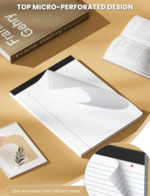 Legal Pads by [Brand Name] - 12 Pack White College Ruled Notepads | 8.5 x 11 Inches, 30 Sheets Each