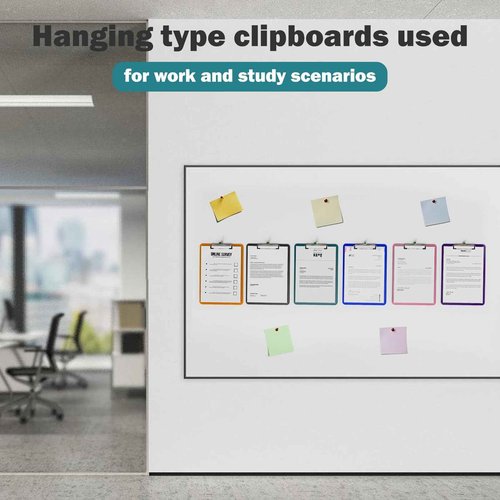 Macroclo Color Clipboards 30 Pack, A4 Plastic Clear Clip Board 8.5 x 11 for Classroom, Students, Kid, Woman, Size 9" x 12.5" with Low Profile Clip, Office & School Supply