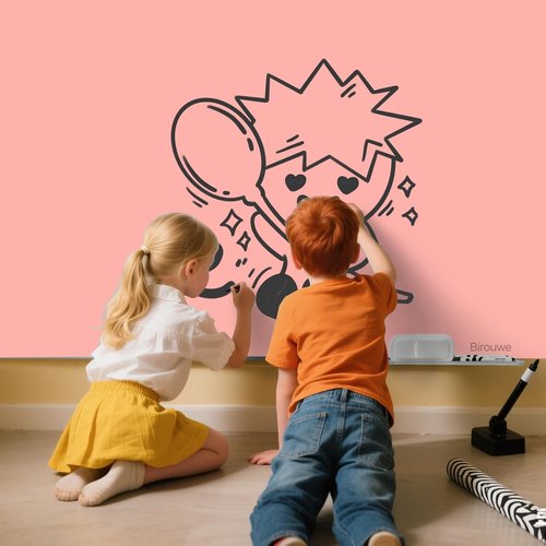 Magnetic Glass Whiteboard - 48"x36" Frameless Dry Erase Board for Office, School & Home - Pink